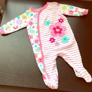 Pink flower onsie